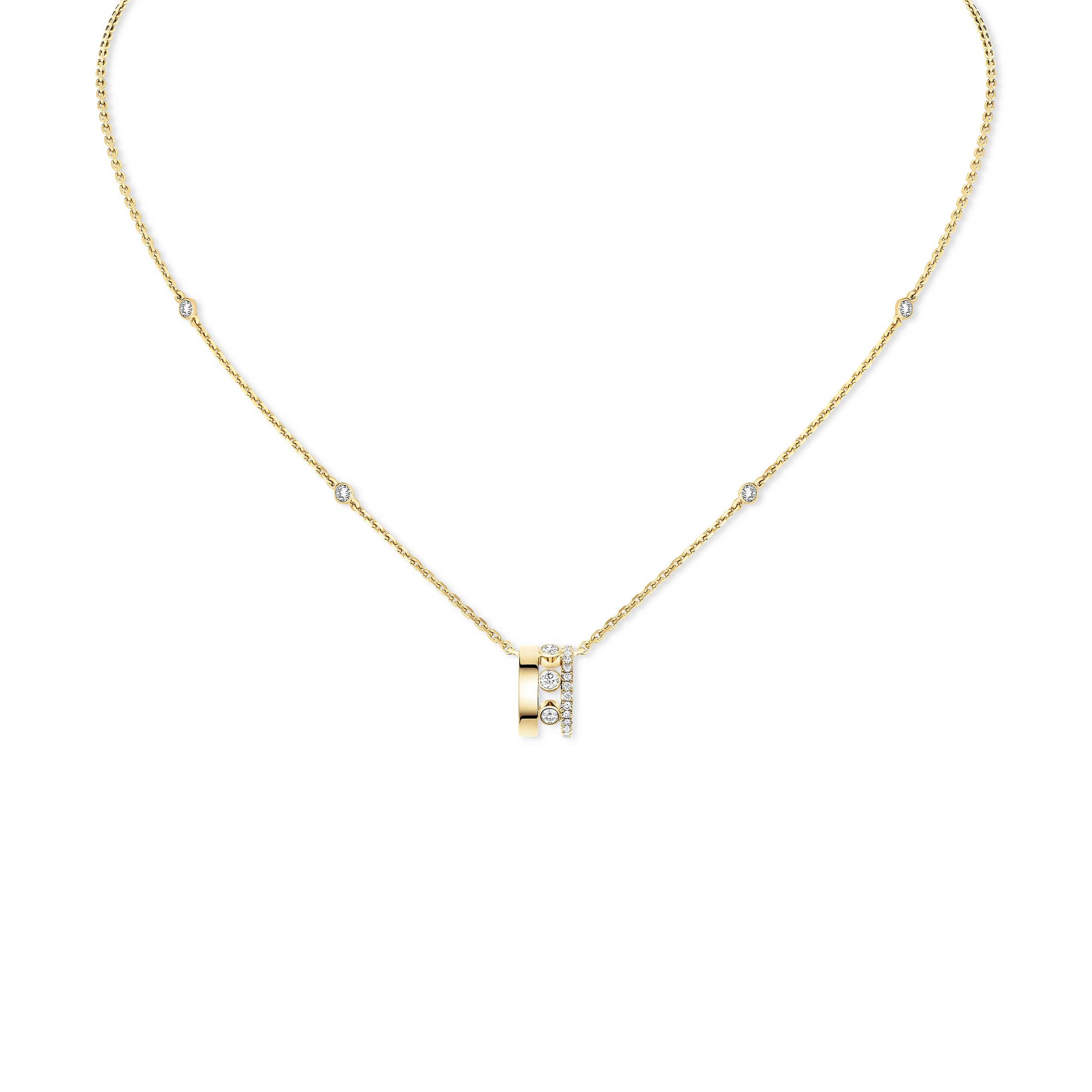 MESSIKA MOVE ROMANE PENDANT NECKLACE YELLOW GOLD DIAMOND NECKLACE 07158-YG